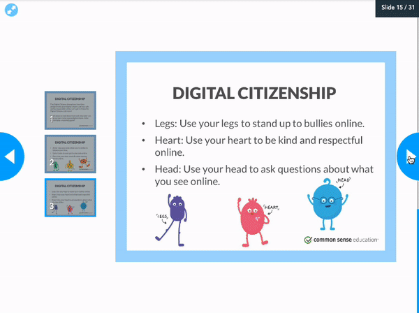Preview of Nearpod's Common Sense digital citizenship for students lesson