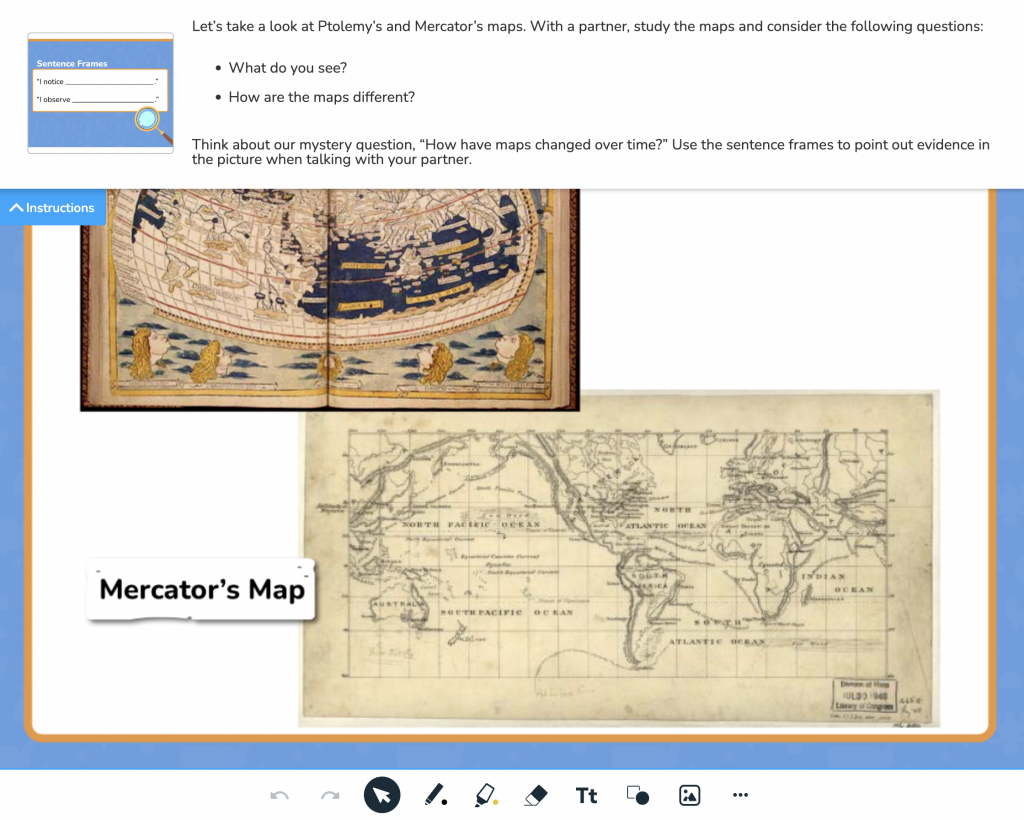 Nearpod's Why do we need maps lesson Draw It activity